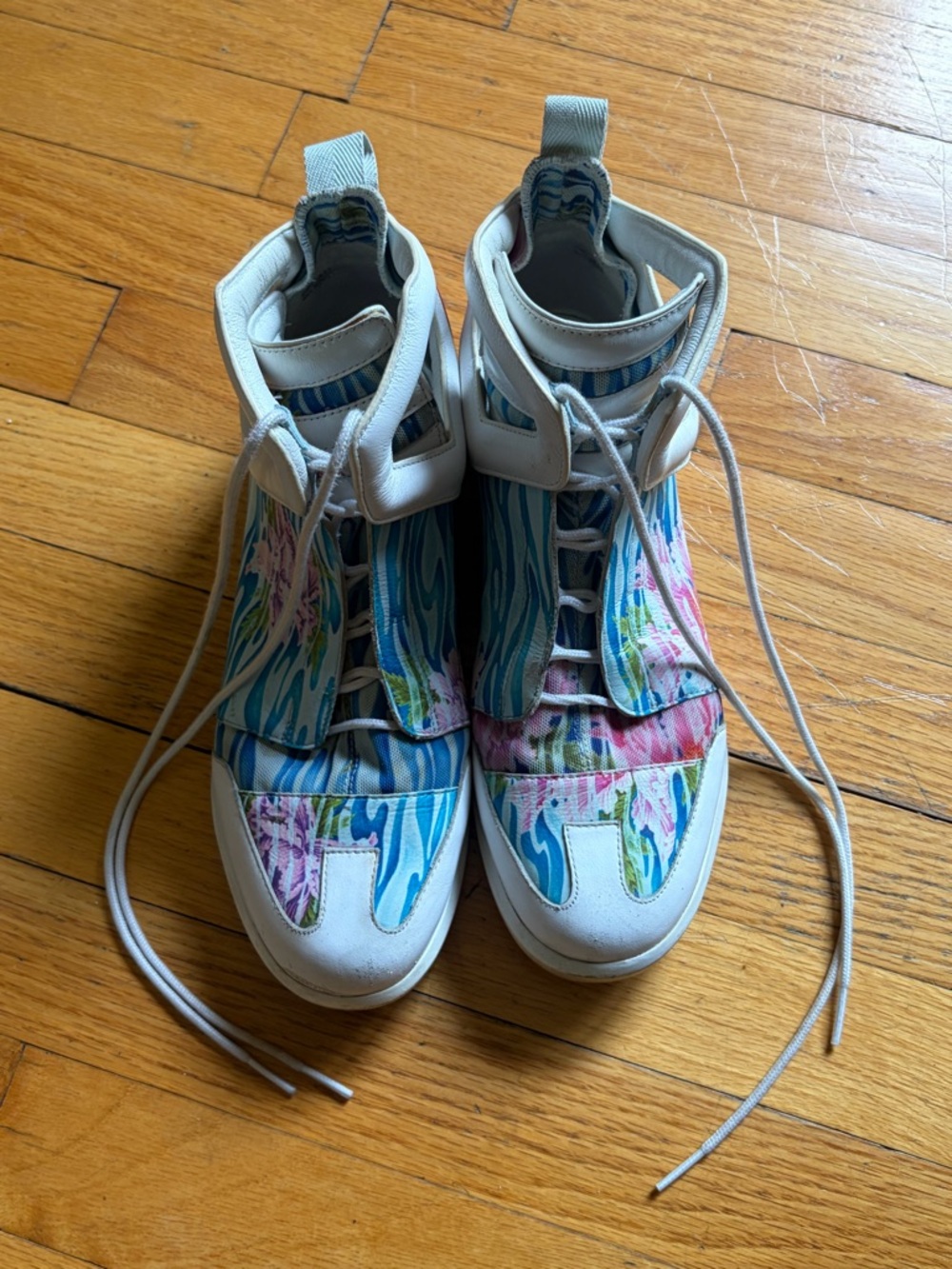 Y-3 Yohji Yamamoto Adidas Shizuka High Top Sneakers Pink Blue White Shoes UK 5.5 - Picture 10 of 16